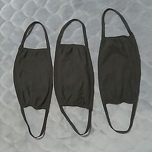 3 black face masks